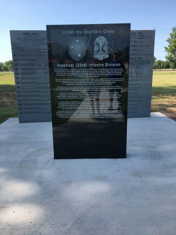 Under the Southern Cross Americal (23rd) Infantry Division Marker. Click for full size. Under the Southern Cross Americal (23rd) Infantry Division Marker image. Click for full size.