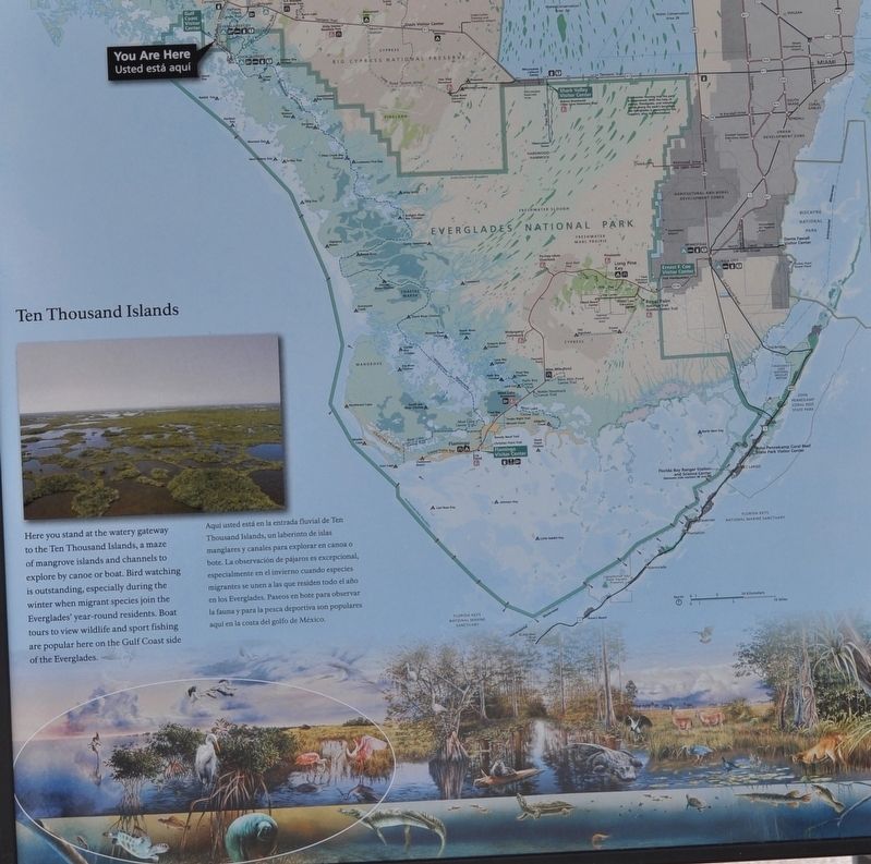 Everglades National Park Marker/Ten Thousands Lakes. Click for full size. Everglades National Park Marker/Ten Thousands Lakes image. Click for full size.