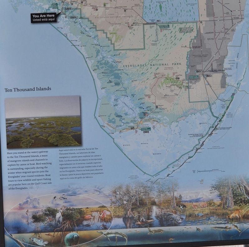 Everglades National Park Marker/Ten Thousands Lakes image. Click for full size.