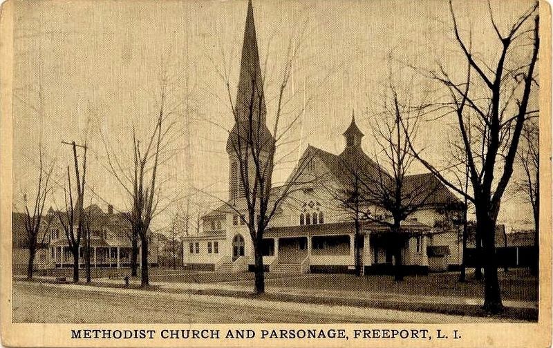<i>Methodist Church and Parsonage, Freeport, L.I.</i> image. Click for full size.