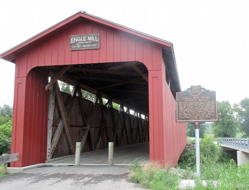 Engle Mill Road Covered Bridge Marker image. Click for full size.