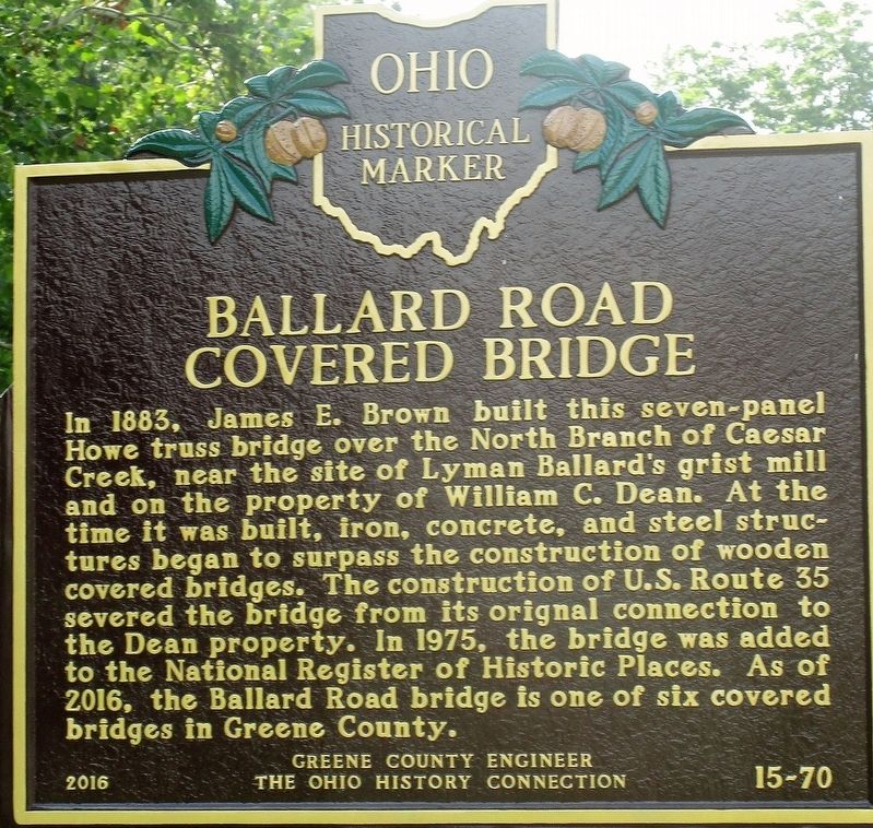 Ballard Road Covered Bridge Marker. Click for full size. Ballard Road Covered Bridge Marker image. Click for full size.