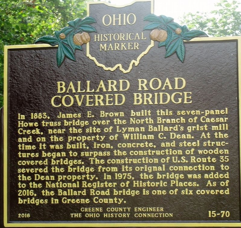 Ballard Road Covered Bridge Marker image. Click for full size.