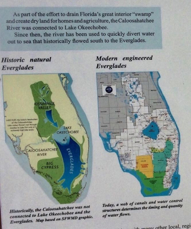 Historic natural Everglades/Modern engineered Everglades image. Click for full size.