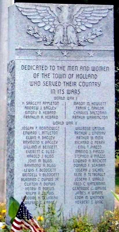 Holland War Memorial Marker image. Click for full size.