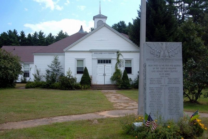 Holland War Memorial marker at the elementary school image. Click for full size.
