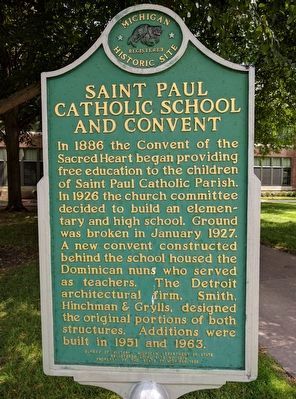 Saint Paul Catholic School and Convent Marker. Click for full size. Saint Paul Catholic School and Convent Marker image. Click for full size.