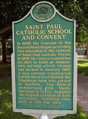 Saint Paul Catholic School and Convent Marker image. Click for full size.
