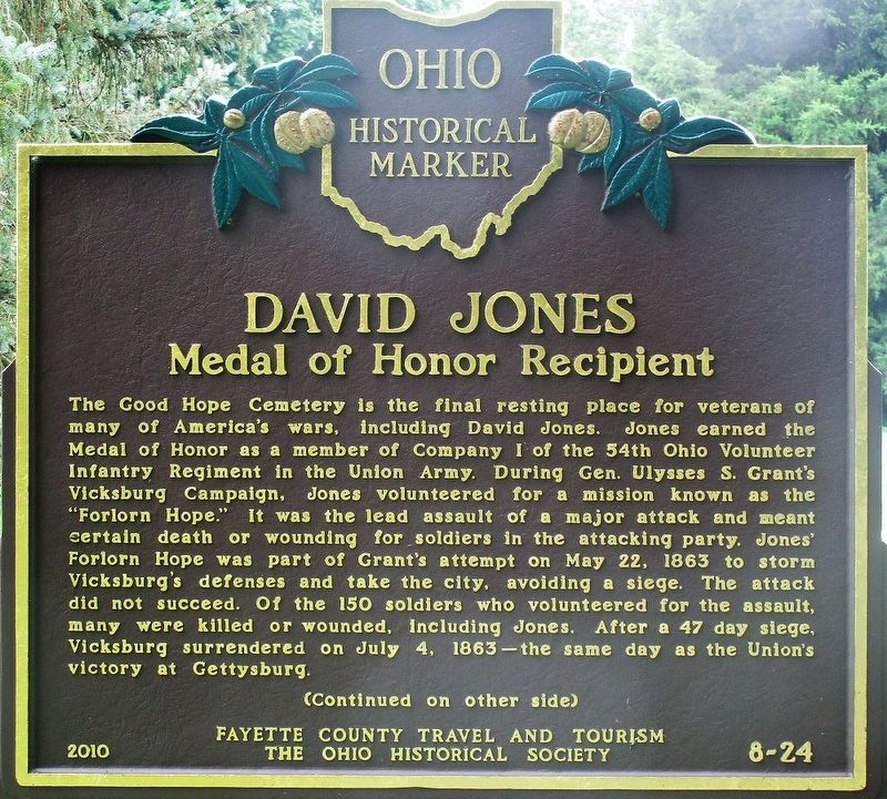 David Jones: Medal of Honor Recipient Marker image. Click for full size.