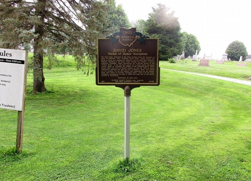 David Jones: Medal of Honor Recipient Marker. Click for full size. David Jones: Medal of Honor Recipient Marker image. Click for full size.