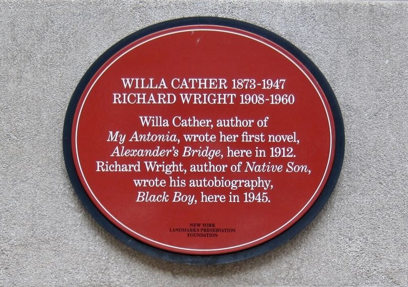 Willa Cather and Richard Wright Marker image. Click for full size.