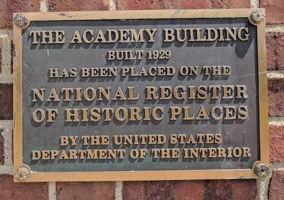 Academy Building National Register of Historic Places Plaque image. Click for full size.