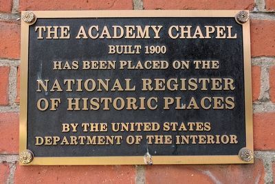 Academy Chapel National Register of Historic Places Plaque image. Click for full size.