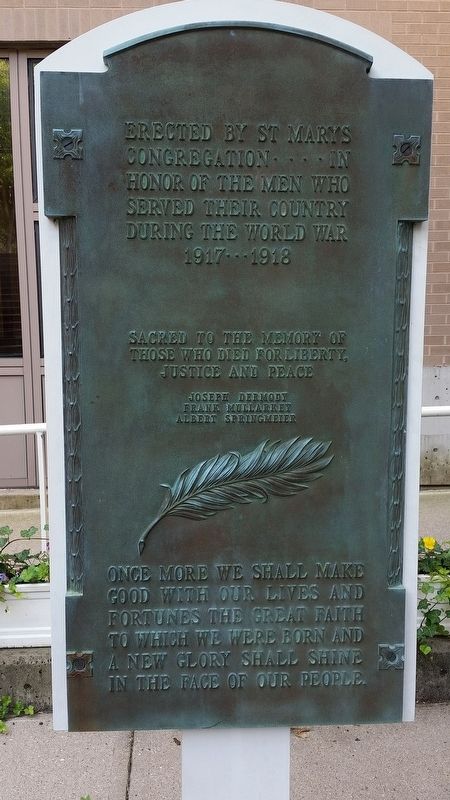 St. Marys World War Marker Marker image. Click for full size.
