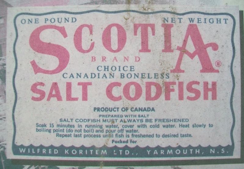 Salt Codfish Label on The Fishery Marker image. Click for full size.