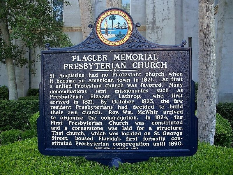 Flagler Memorial Presbyterian Church Marker image. Click for full size.
