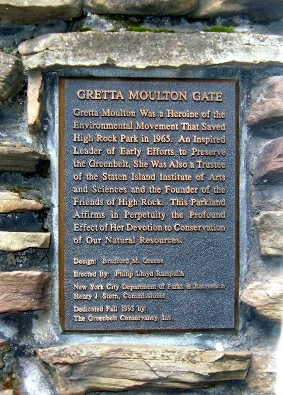 Gretta Moulton Gate Marker. Click for full size. Gretta Moulton Gate Marker image. Click for full size.
