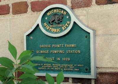 Grosse Pointe Farms Sewage Pumping Station Marker image. Click for full size.