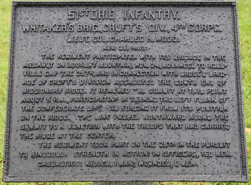 51st Ohio Infantry Marker image. Click for full size.