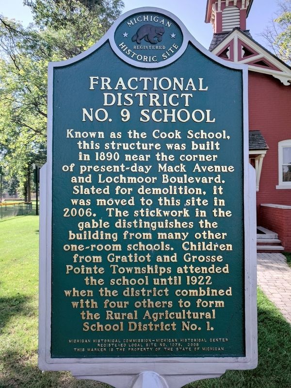 Fractional District No. 9 School Marker. Click for full size. Fractional District No. 9 School Marker image. Click for full size.