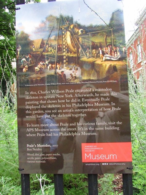 Peale’s Mastodon, 2017 Marker. Click for full size. Peale’s Mastodon, 2017 Marker image. Click for full size.