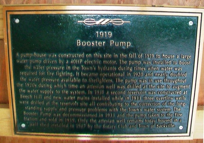 1919 Booster Pump Marker image. Click for full size.