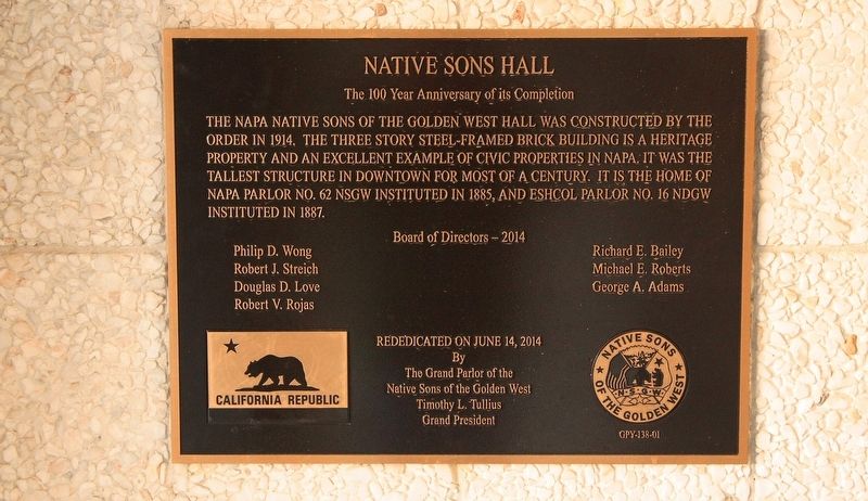 Native Sons Hall Marker image. Click for full size.