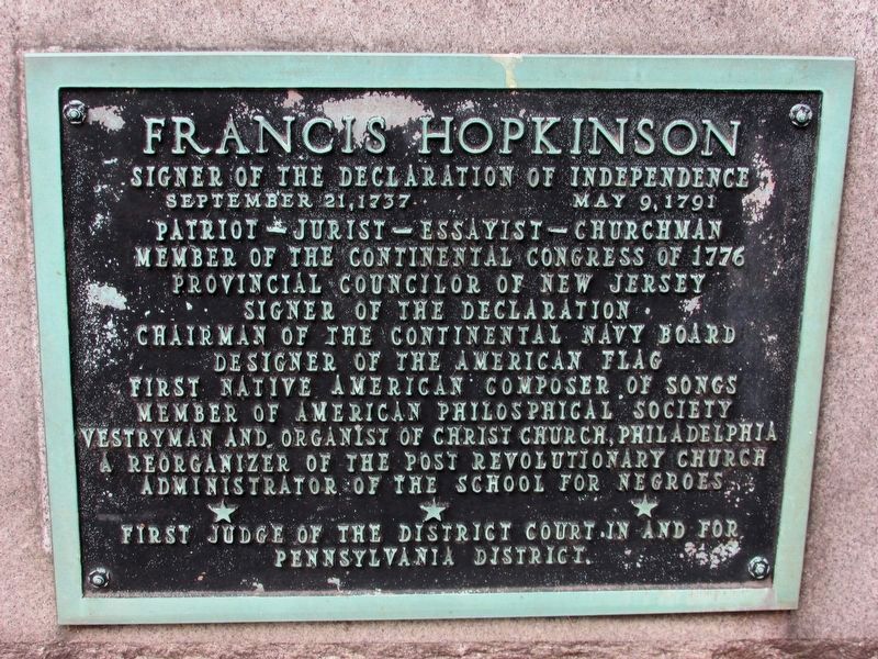 Francis Hopkinson Marker image. Click for full size.