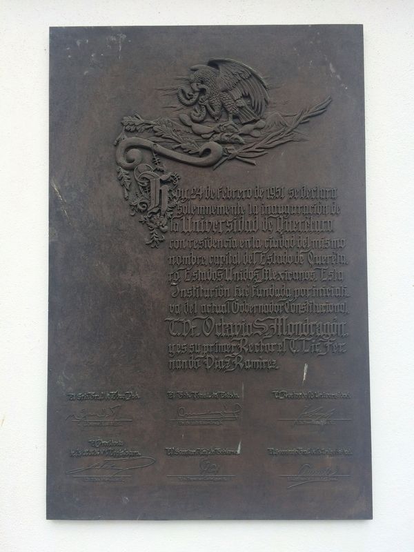 Founding of the Autonomous University of Quertaro Marker image. Click for full size.