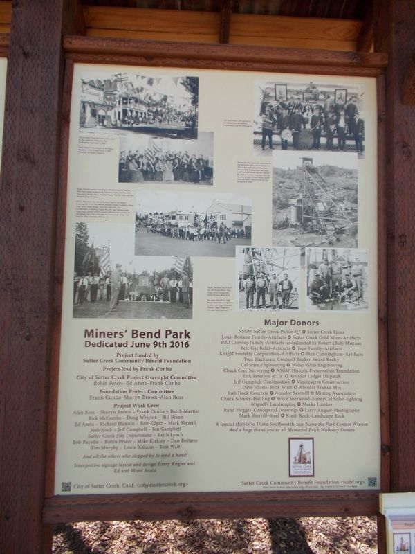 Miners' Bend Park Marker - Right Panel image. Click for full size.