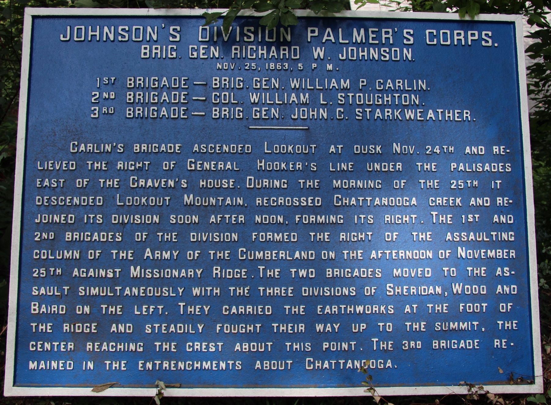 Johnson's Division Marker. Click for full size. Johnson's Division Marker image. Click for full size.