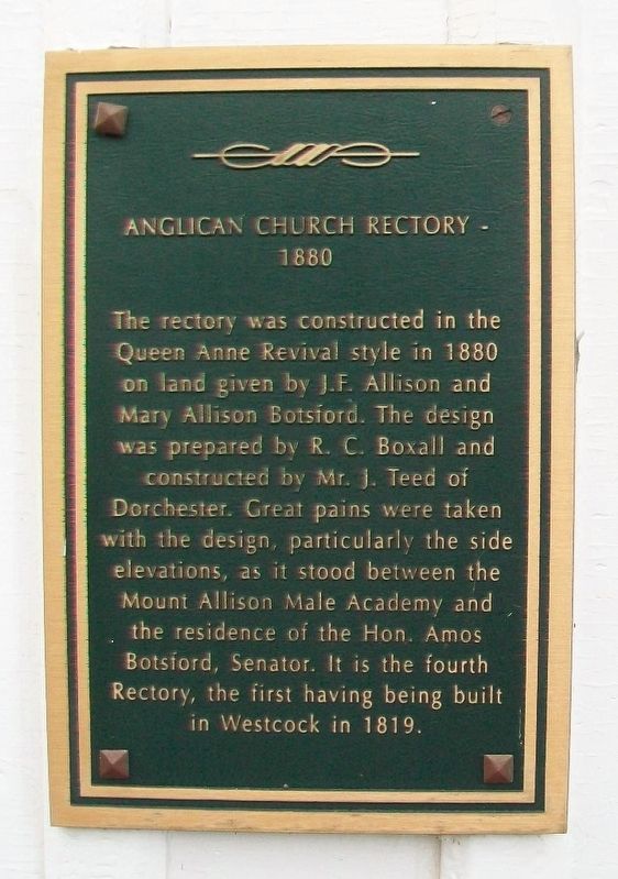 Anglican Church Rectory Marker. Click for full size. Anglican Church Rectory Marker image. Click for full size.