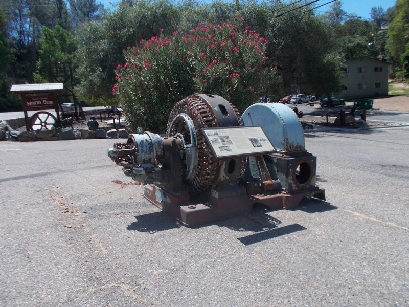 Hydroelectric Power in Amador County Marker and Pelton Turbine. Click for full size. Hydroelectric Power in Amador County Marker and Pelton Turbine image. Click for full size.