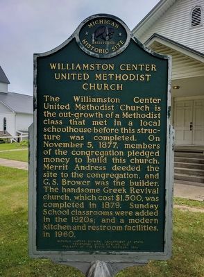 Williamston Center United Methodist Church Marker image. Click for full size.