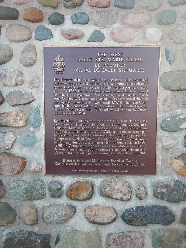 The First Sault Ste. Marie Canal Marker image. Click for full size.