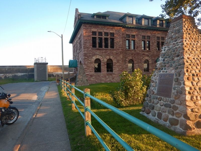 Wideview of The First Sault Ste. Marie Canal Marker. Click for full size. Wideview of The First Sault Ste. Marie Canal Marker image. Click for full size.