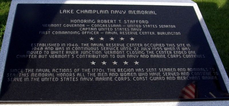 Lake Champlain Navy Memorial Marker image. Click for full size.