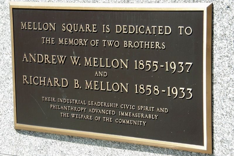 Mellon Square Marker. Click for full size. Mellon Square Marker image. Click for full size.