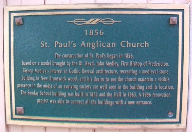 St. Paul's Anglican Church Marker image. Click for full size.
