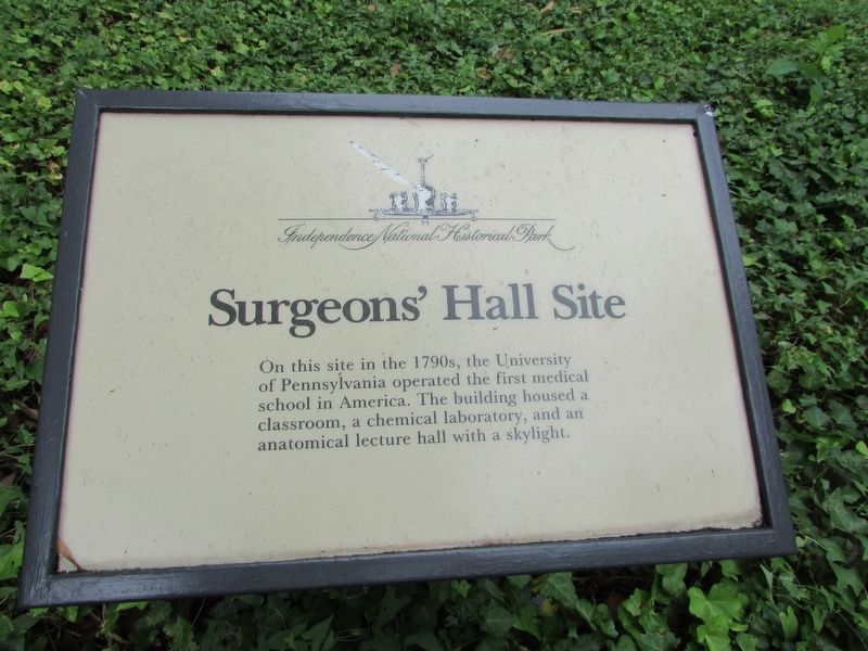 Surgeons’ Hall Site Marker. Click for full size. Surgeons’ Hall Site Marker image. Click for full size.