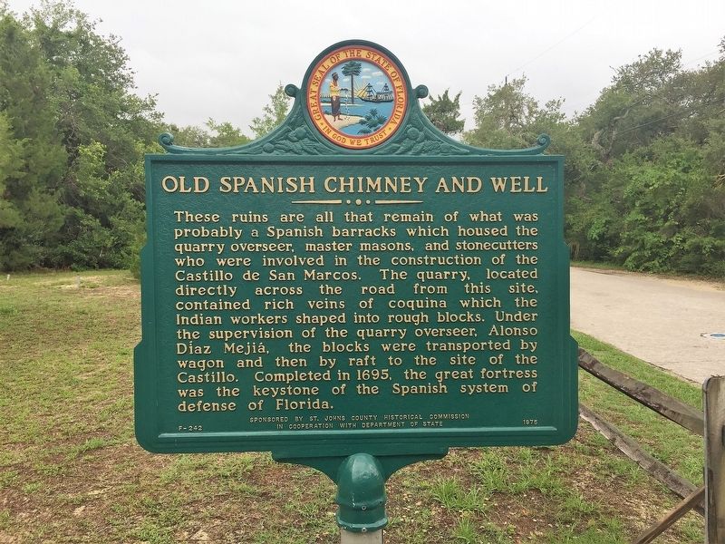 Old Spanish Chimney and Well Marker. Click for full size. Old Spanish Chimney and Well Marker image. Click for full size.