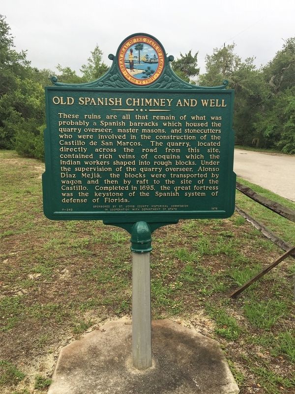 Old Spanish Chimney and Well Marker. Click for full size. Old Spanish Chimney and Well Marker image. Click for full size.