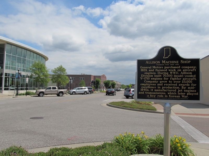Allison Machine Shop Marker looking south on Main Street image. Click for full size.