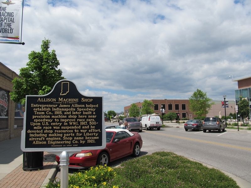 Allison Machine Shop Marker looking north along Main Street. image. Click for full size.