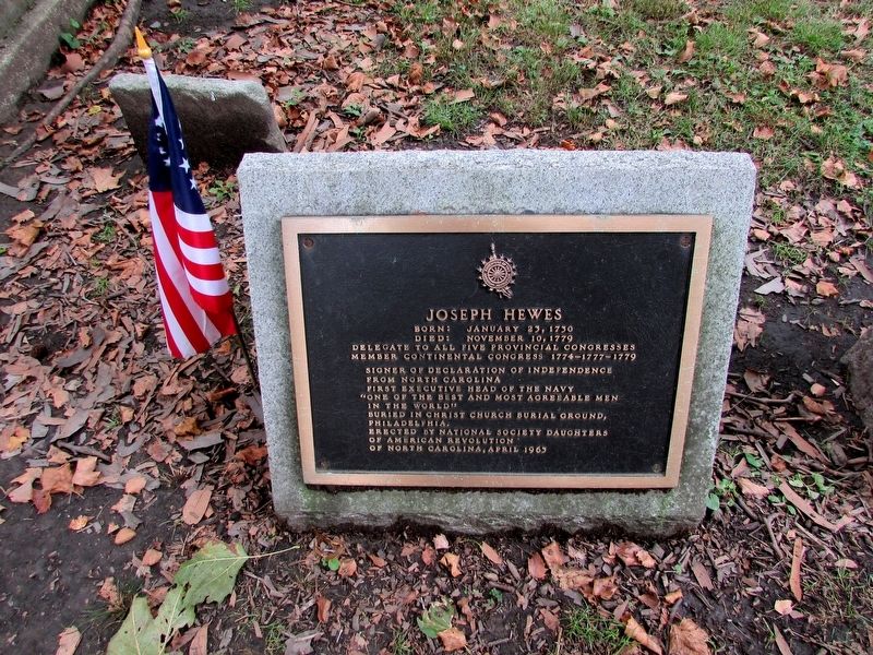 Joseph Hewes Marker. Click for full size. Joseph Hewes Marker image. Click for full size.