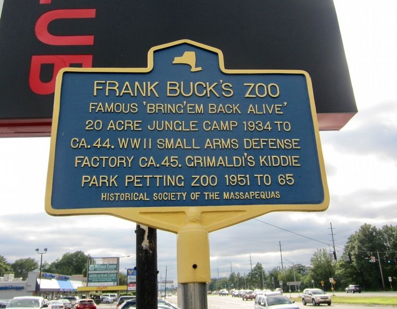 Frank Buck's Zoo Marker image. Click for full size.