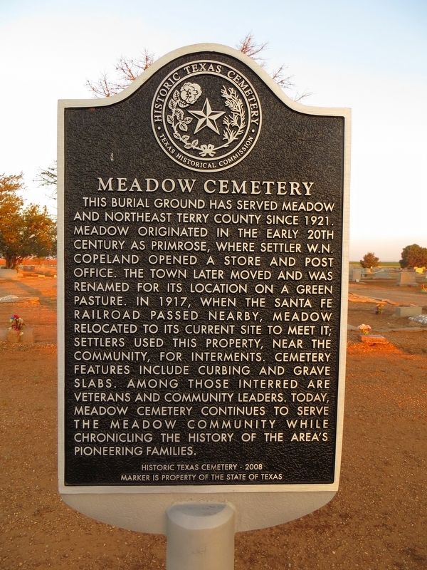 Meadow Cemetery Marker image. Click for full size.