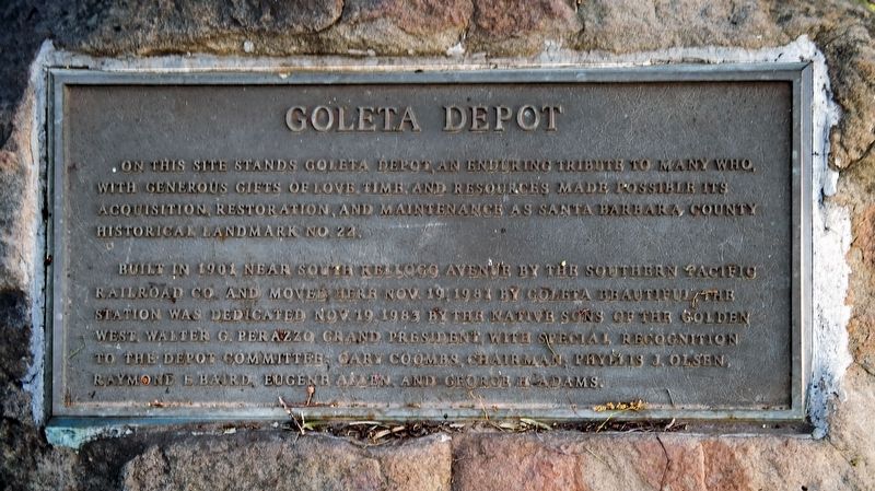 Goleta Depot Marker image. Click for full size.