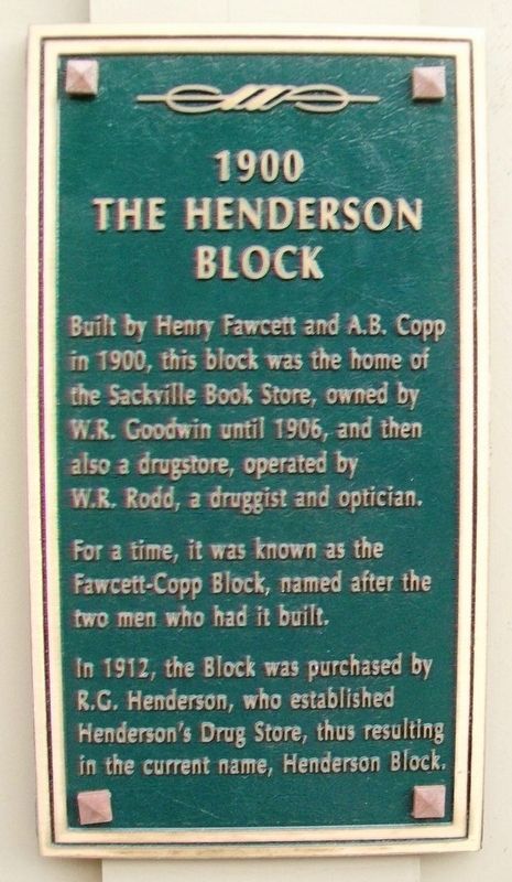 The Henderson Block Marker. Click for full size. The Henderson Block Marker image. Click for full size.