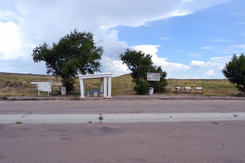 Santa Fe Trail Markers at Roadside Picnic Area image. Click for full size.